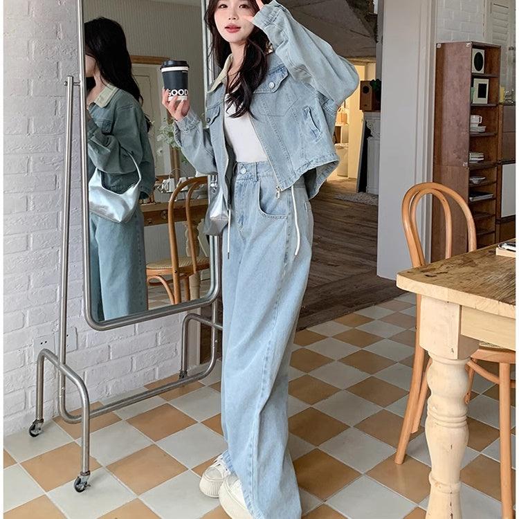 デニム セットアップ レディース 韓国 ファッション デニムオンデニム