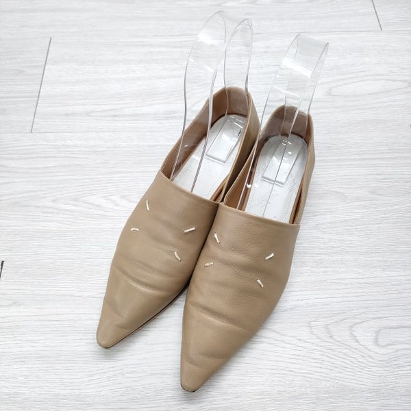 MAISON MARGIELA POINTED TOE LEATHER SHOES 4ステッチ ポインテッド