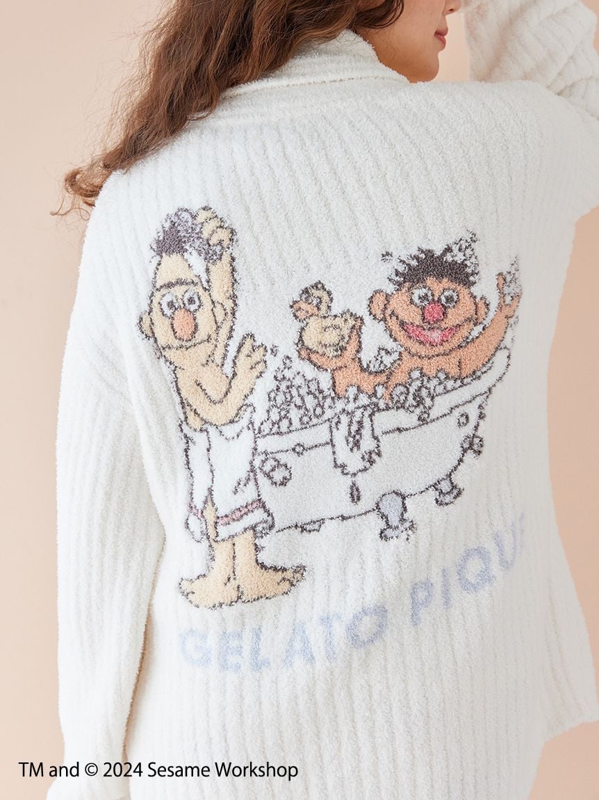 SESAME STREET】【UNISEX】 Powder Motif Jacquard Shawl Cardigan