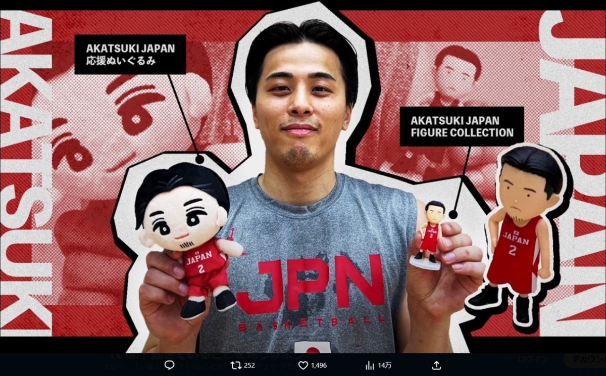 バスケ男子日本代表のアカツキジャパンが、ぬいぐるみとフィギュアで再