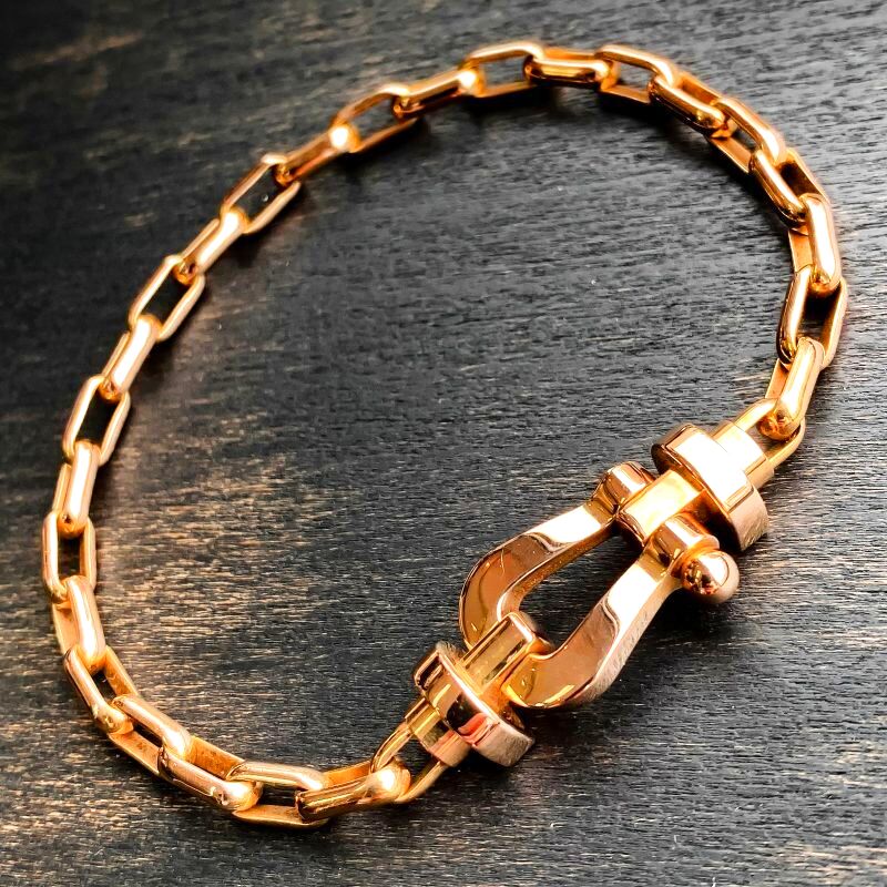 FRED フレッド フォース10 リンクチェーン ブレスレット ピンク