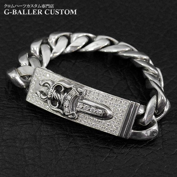 シルバー925 ダガーブレスレット オーダー品 44g xes クロム系