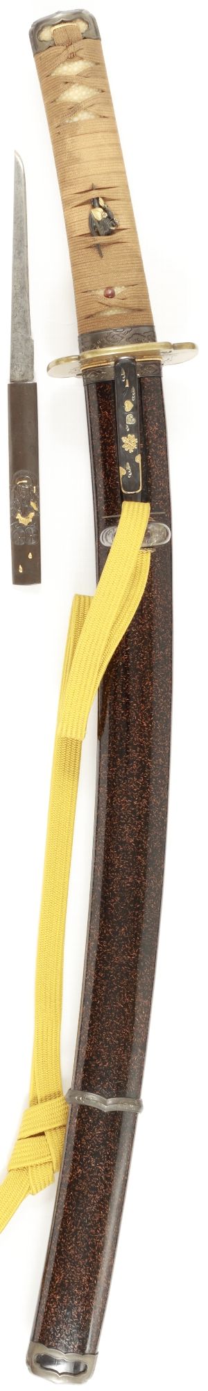 日本刀販売・買取専門店銀座長州屋｜棕梠塗込鞘脇差拵