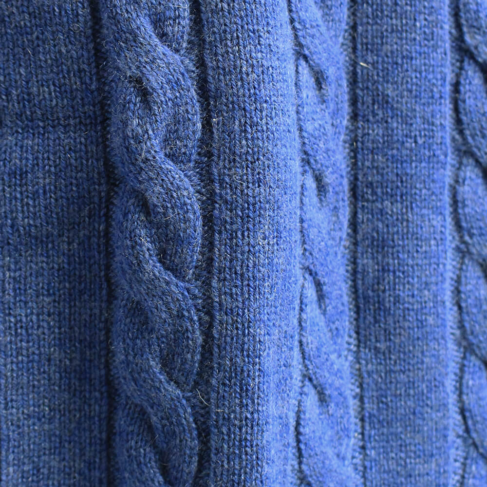 ALAN PAINE／アランペイン】カシミヤ モックネック セーター ブルー