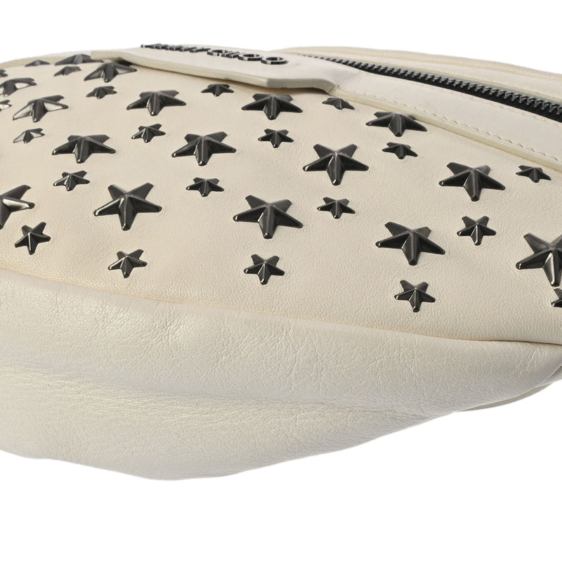 ジミーチュウスタースタッズ 白 ユニセックス レザー ボディバッグ