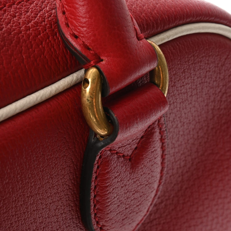 グッチミニボストンバッグ アディダスコラボ レッド レディース レザー