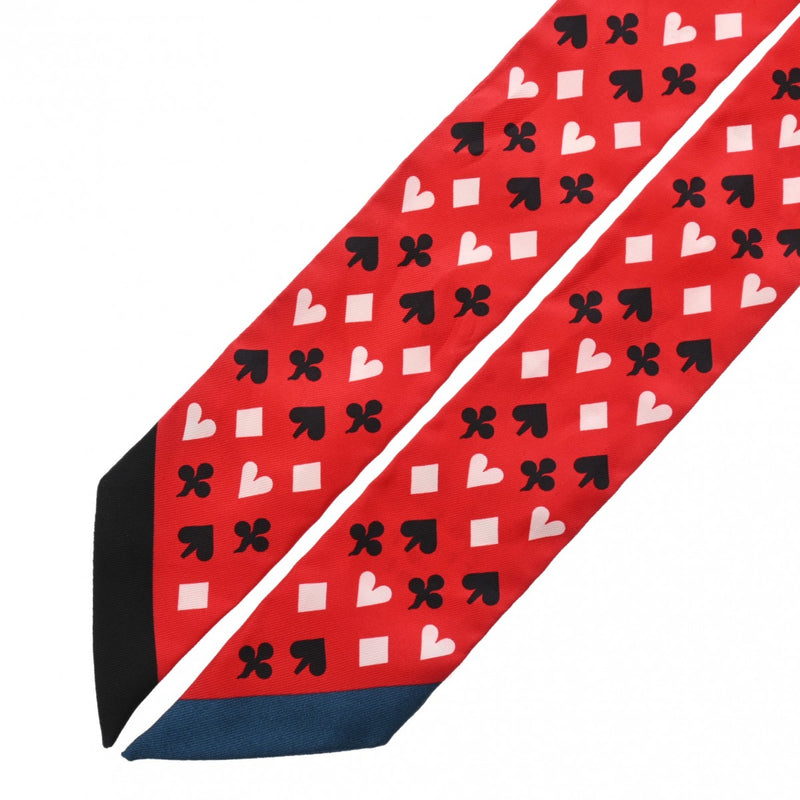 エルメスツイリー JEU DE CARTES トランプ柄 レッド レディース シルク