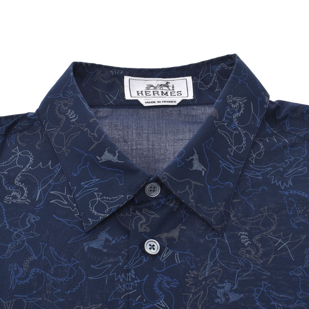 エルメス馬/ドラゴン柄 紺 メンズ 長袖シャツ HERMES – 銀蔵オンライン
