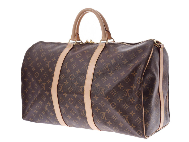 ルイヴィトン モノグラム キーポルバンドリエール50 ブラウン M41416