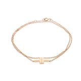 ティファニーT-TWO ダブルチェーンブレスレット レディース