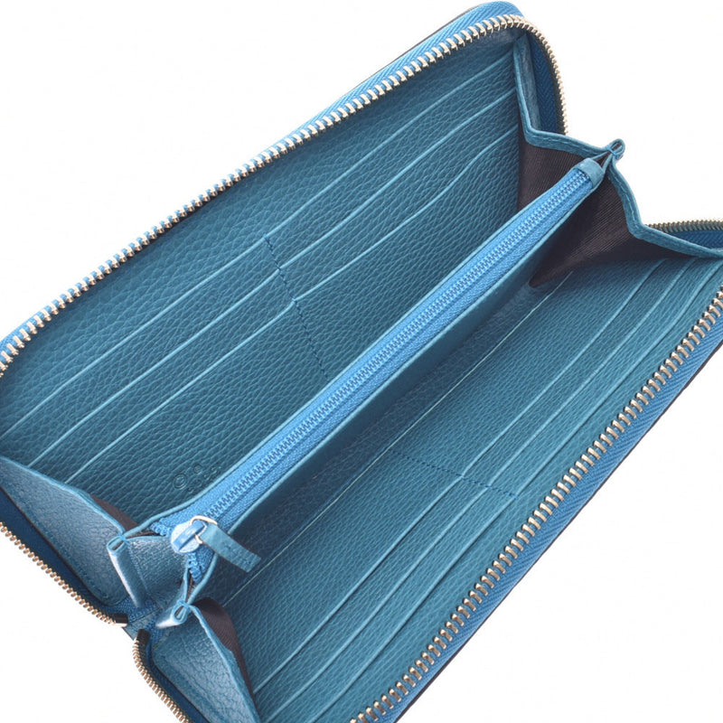 グッチGGロゴ ラウンドファスナー長財布 ターコイズ ユニセックス 長