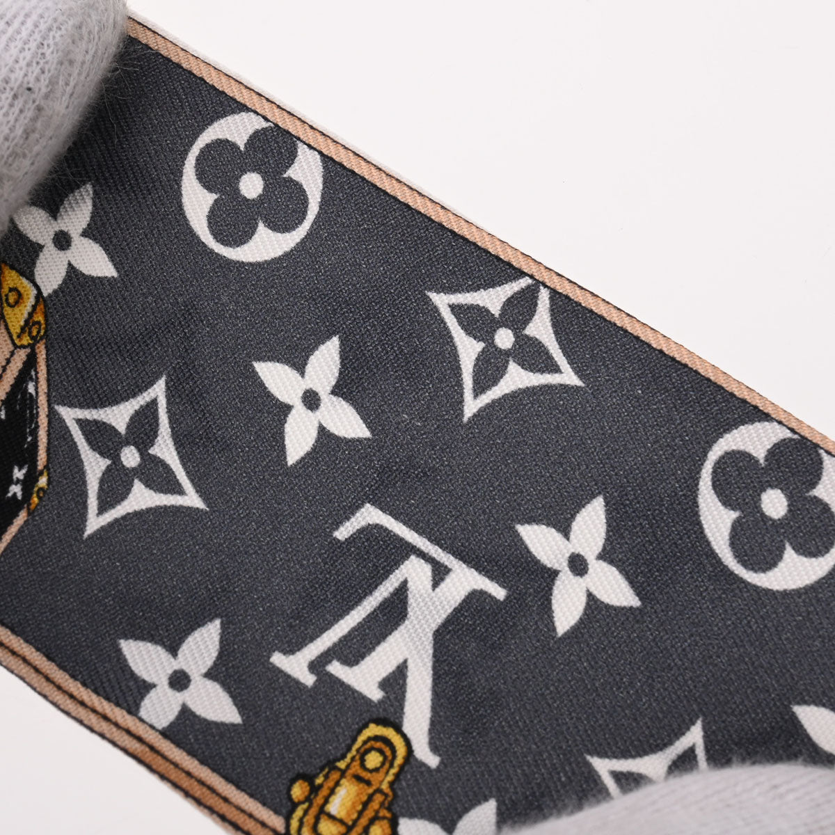 ルイヴィトンバンドー BB レッツ ゴー 黒/白 レディース スカーフ