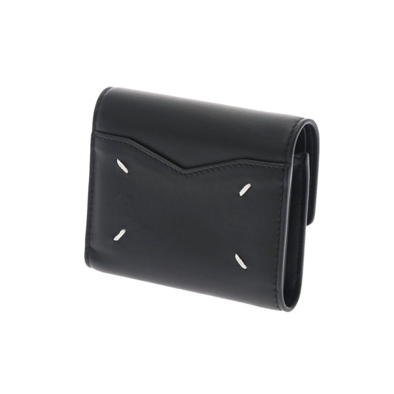 その他メゾンマルジェラ コンパクトウォレット ブラック シルバー金具