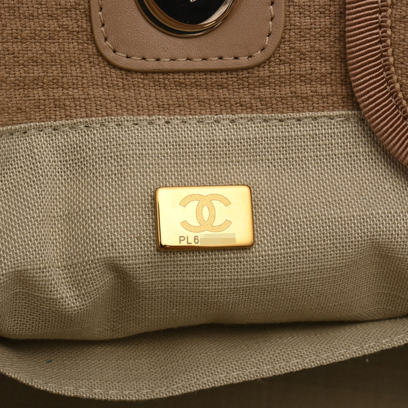 シャネルショッピングトート 2WAY 42992 ベージュ ゴールド金具
