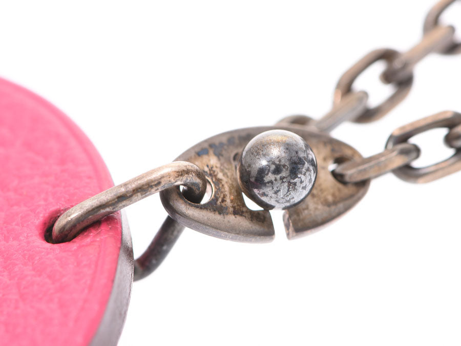 エルメスブタモチーフ ピンク ユニセックス レザー キーホルダー