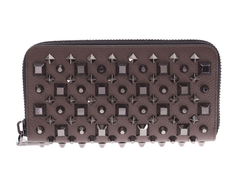 クリスチャンルブタンラウンドファスナー長財布 グレージュ系 ユニ