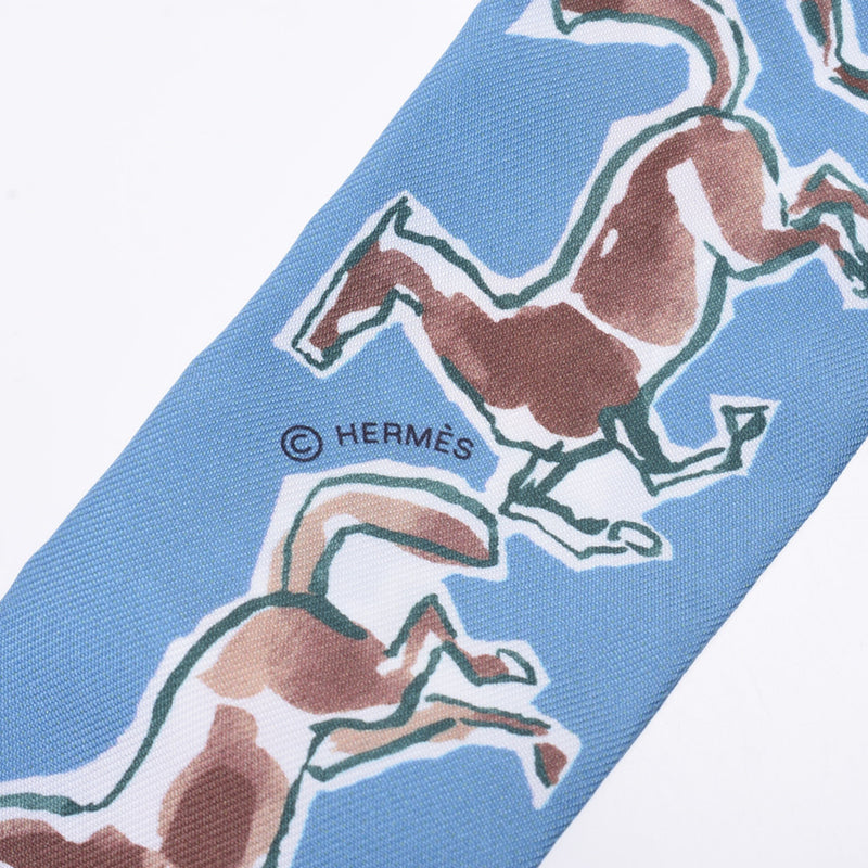 エルメスツイリー 自由の馬/Chevaux en liberte 水色/ブラウン