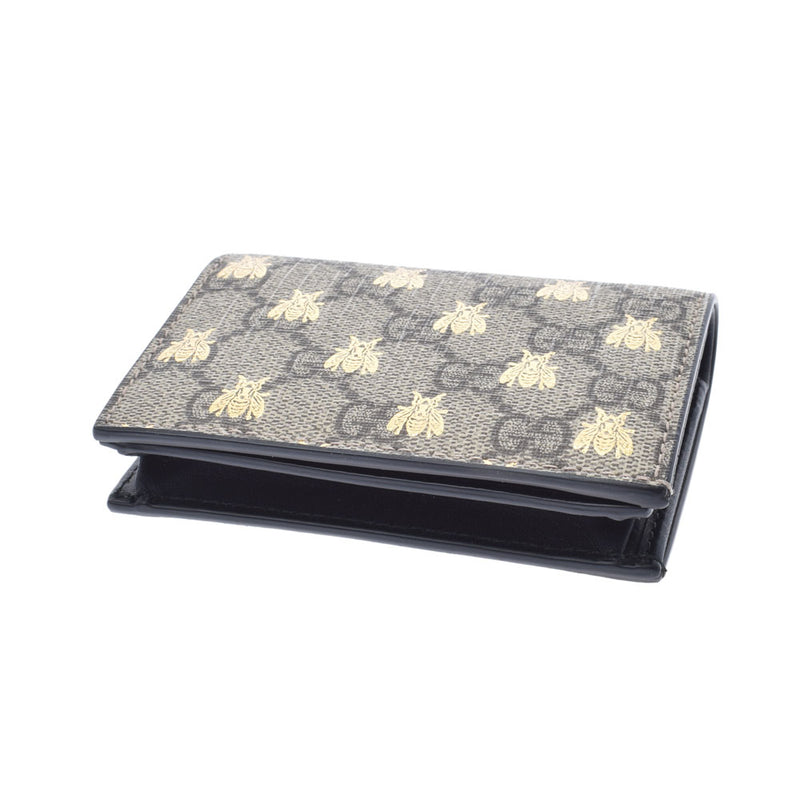 グッチGGスプリーム ビープリント カードケース ウォレット ベージュ