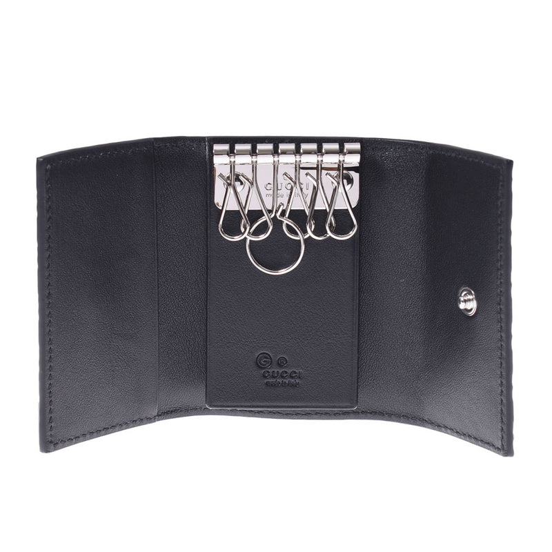 グッチ6連キーケース マイクログッチシマ アウトレット 黒 シルバー