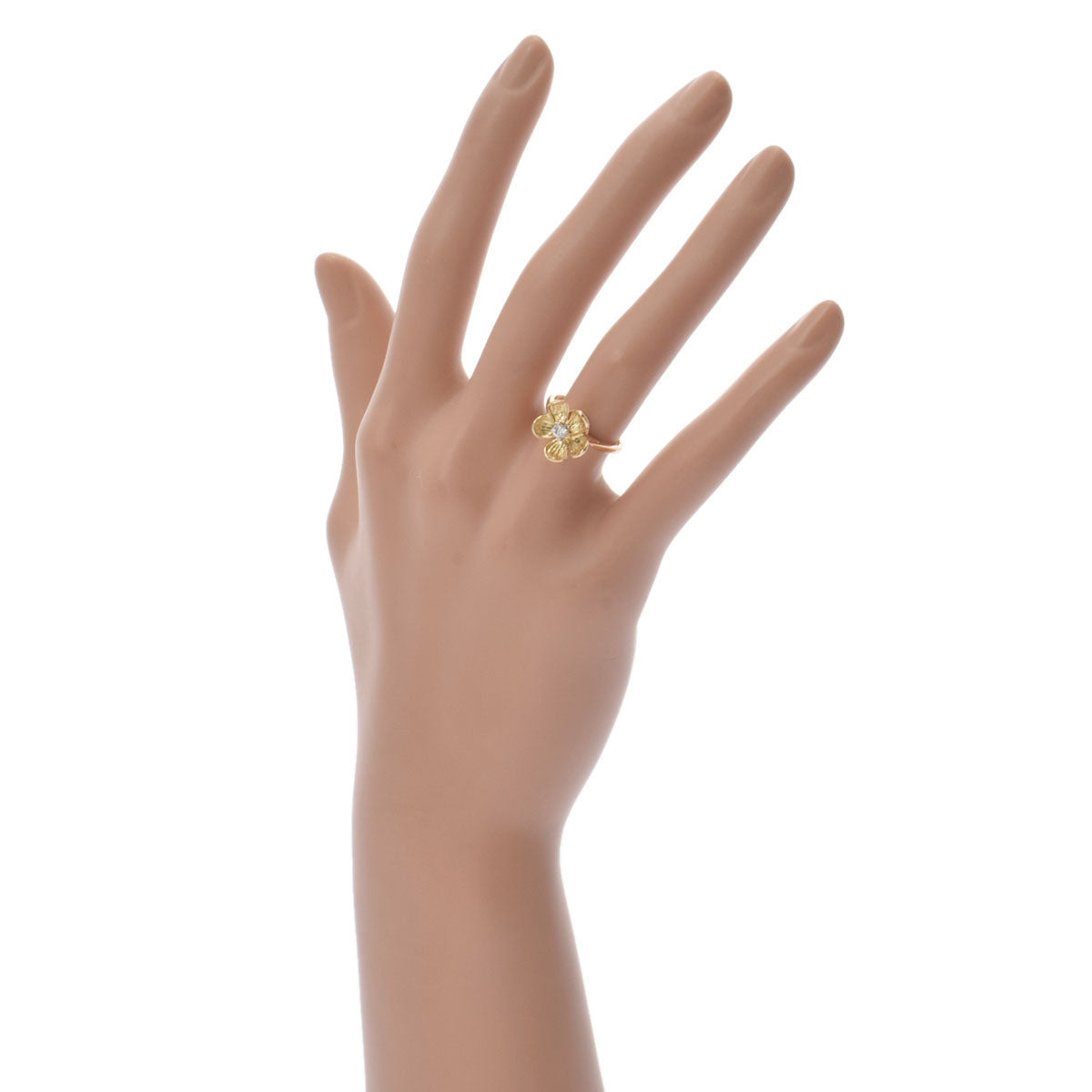 ティファニーフラワーモチーフ リング 1Pダイヤ #48 レディース K18