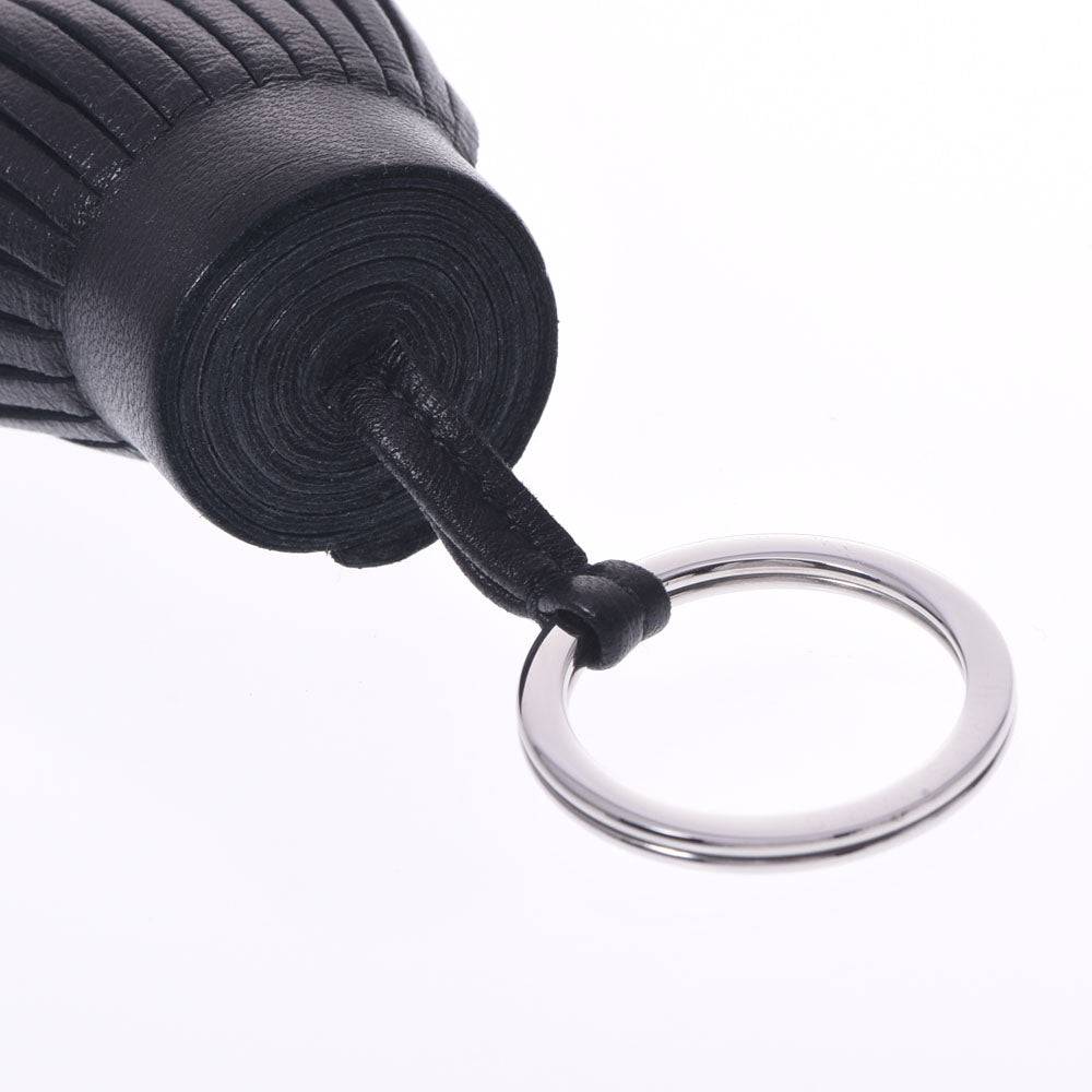 エルメスカルメン バッグチャーム キーリング 黒 シルバー金具 ユニ