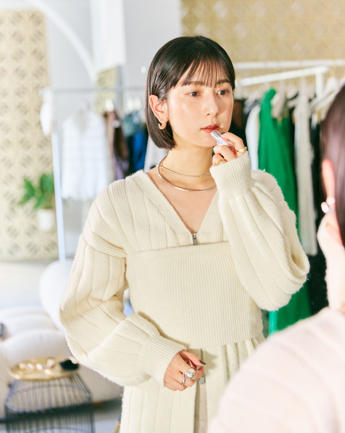 アメリ ニット 白 田中みな実さん着用 アメリヴィンテージ ニット 田中