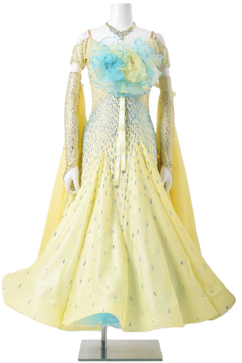 TAKA International 社交ダンスドレス 水色 ミントグリーン TAKA