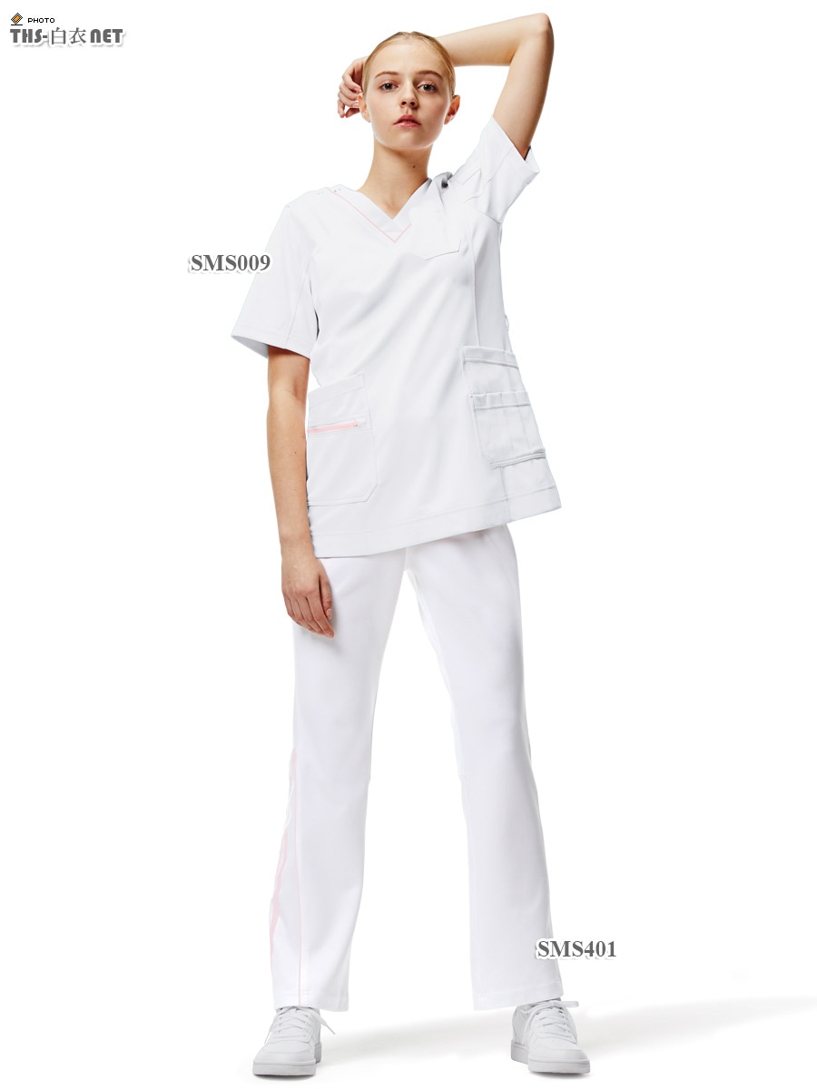 アディダスレディススクラブ半袖[KAZEN製品] SMS009｜THS-白衣通販・販売