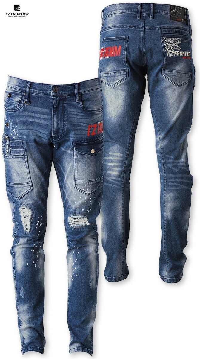 限定モデル アイズフロンティア 巨匠加工 ストレッチ3Dデニムカーゴ