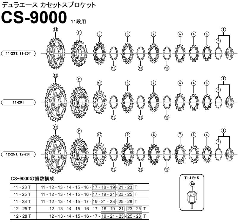 12]ギアユニット(23-25T)11-25T用(6アーム) | シマノスモールパーツ