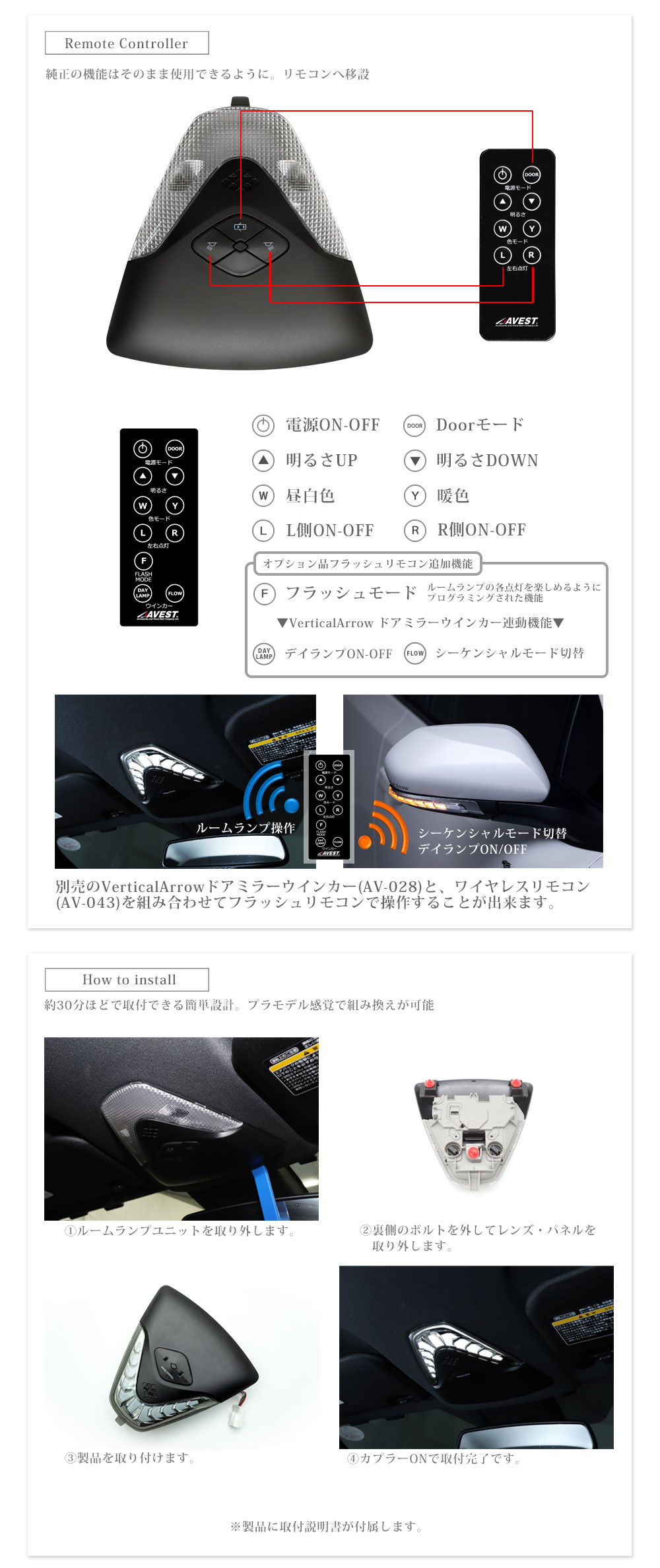 次世代型ルームランプ C-HR シーケンシャルルームランプユニット