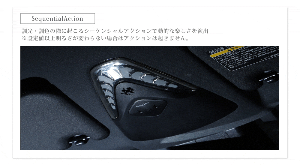 次世代型ルームランプ C-HR シーケンシャルルームランプユニット