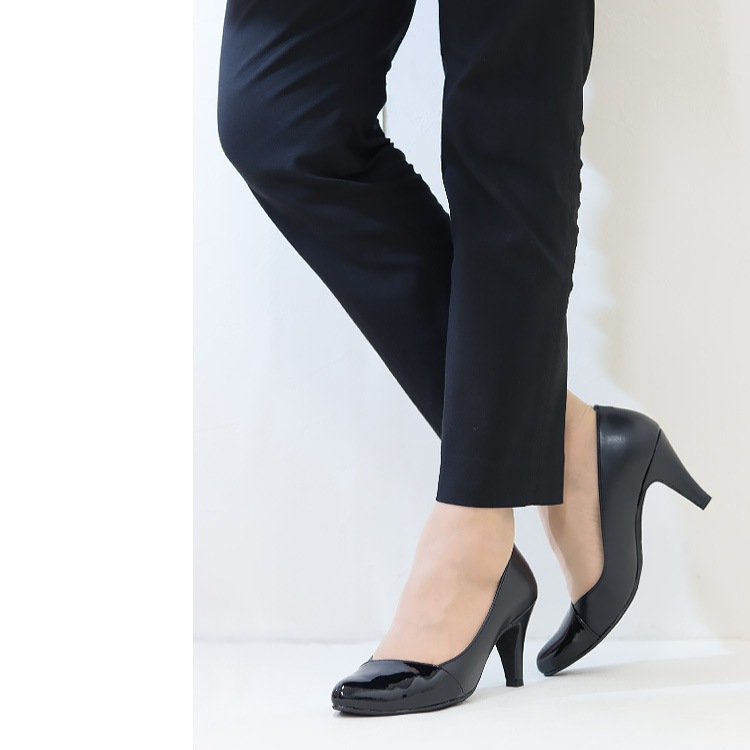 パンプス ヒール7cm 日本製 ハイヒール アーモンドトゥ アーチ