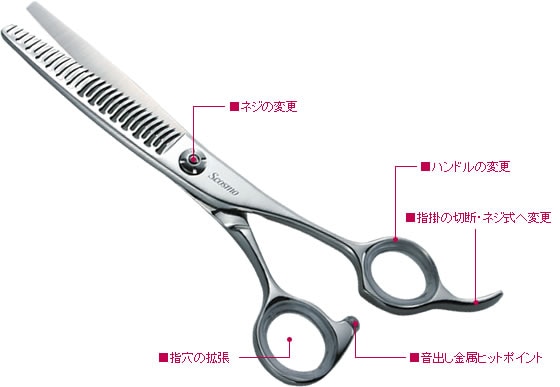 理美容バサミ、シザー・セニングのコスモ・スミス | カスタマイズ