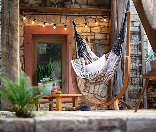 Udine オーガニック ハンモックチェア&スタンドセット 【LA SIESTA】_