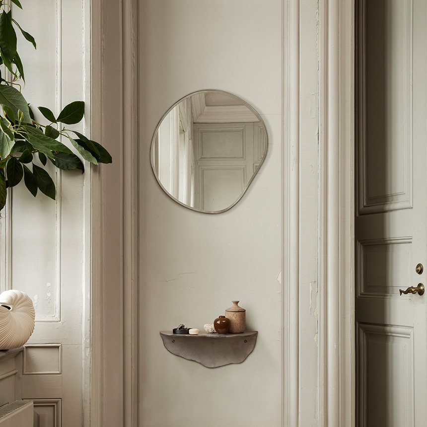 ferm LIVING 壁掛けミラー Pond Mirror ポンドミラー S 壁掛け 鏡 北欧