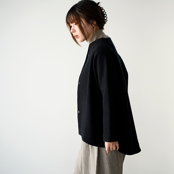 evam eva エヴァムエヴァ プレスウール ショート コート press wool