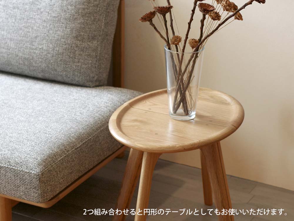 起立木工 サイドテーブル 壁寄せ 軽量設計 持ち運びしやすい 樹種