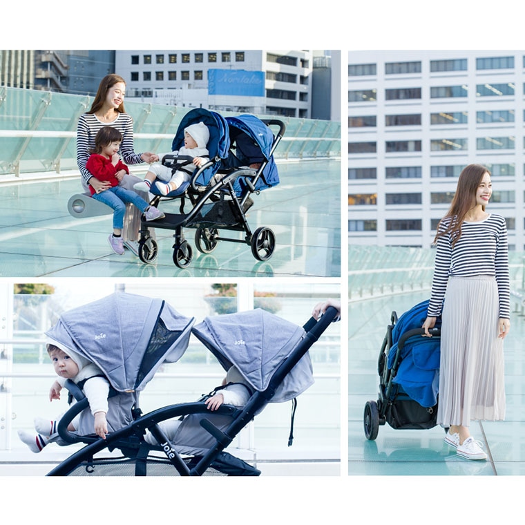 joie 二人乗りベビーカー エヴァライトデュオ(レインカバー付き) 軽量
