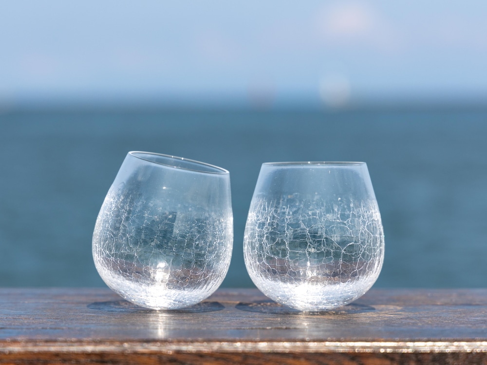 ☆氷の華クリスタル スインググラス ペア (木箱付) | 北一硝子