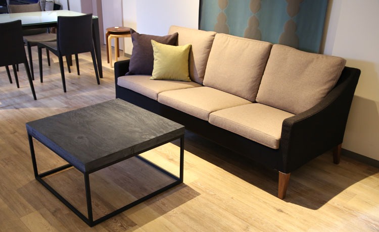 センターテーブル ローテーブル ZADA(ザダ) 無垢材 グレー アイアン脚