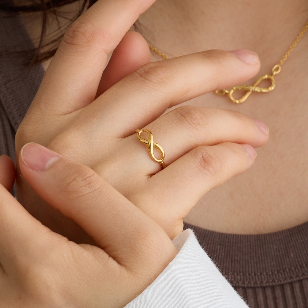 リング 指輪 インフィニティ k18gp 金属アレルギー対応 日本製