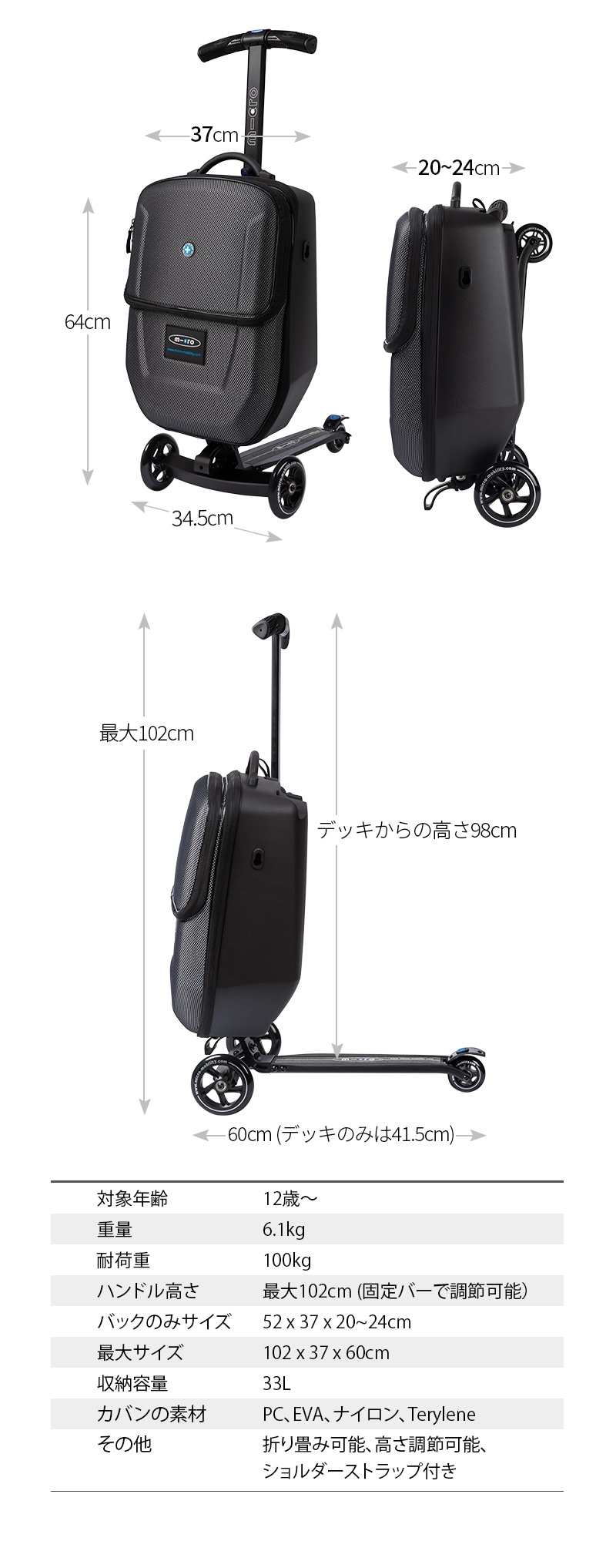 マイクロ ラゲッジ ブラック 4.0☆1万円以上で使える！全品5%オフ