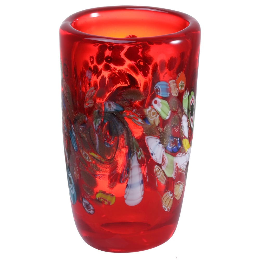 花瓶 フラワーベース おしゃれ ガラス 瑠璃紋様 インテリア雑貨 円柱