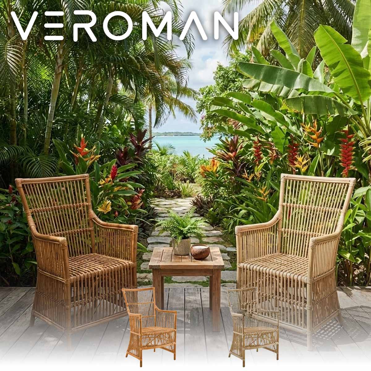 VeroMan ラタンチェア ラタン椅子 ラタン編み パーソナルチェア