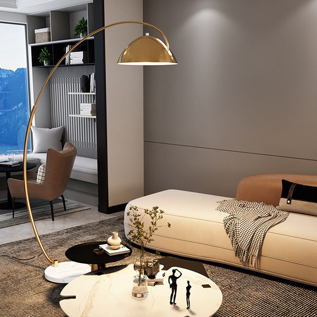 ゴールド・Sサイズ] VeroMan フロアライト スタンドライトラウンド 半