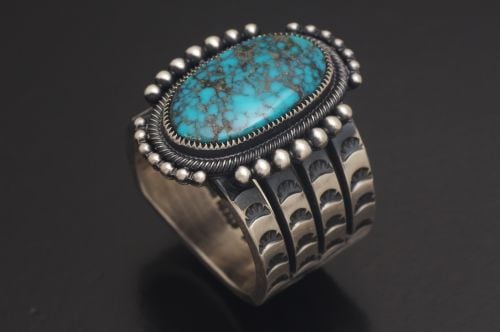 ターコイズワークス】 ナバホリング ジェイコブ・モーガン作 《ローン