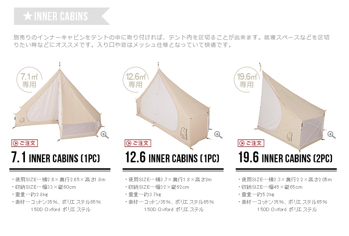 正規品 ノルディスク アスガルド 19.6用 インナーキャビン 2pcs（左右