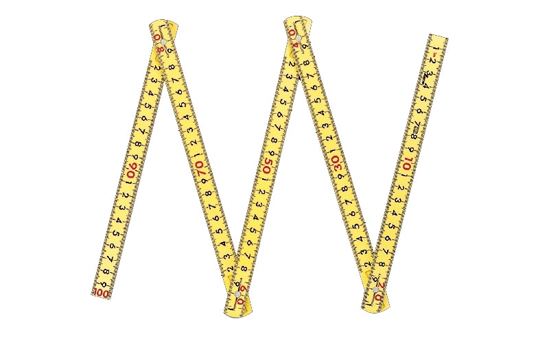 ファイバー折尺 5折 1m ㎝表示 ブラック | 樹脂製・竹製定規