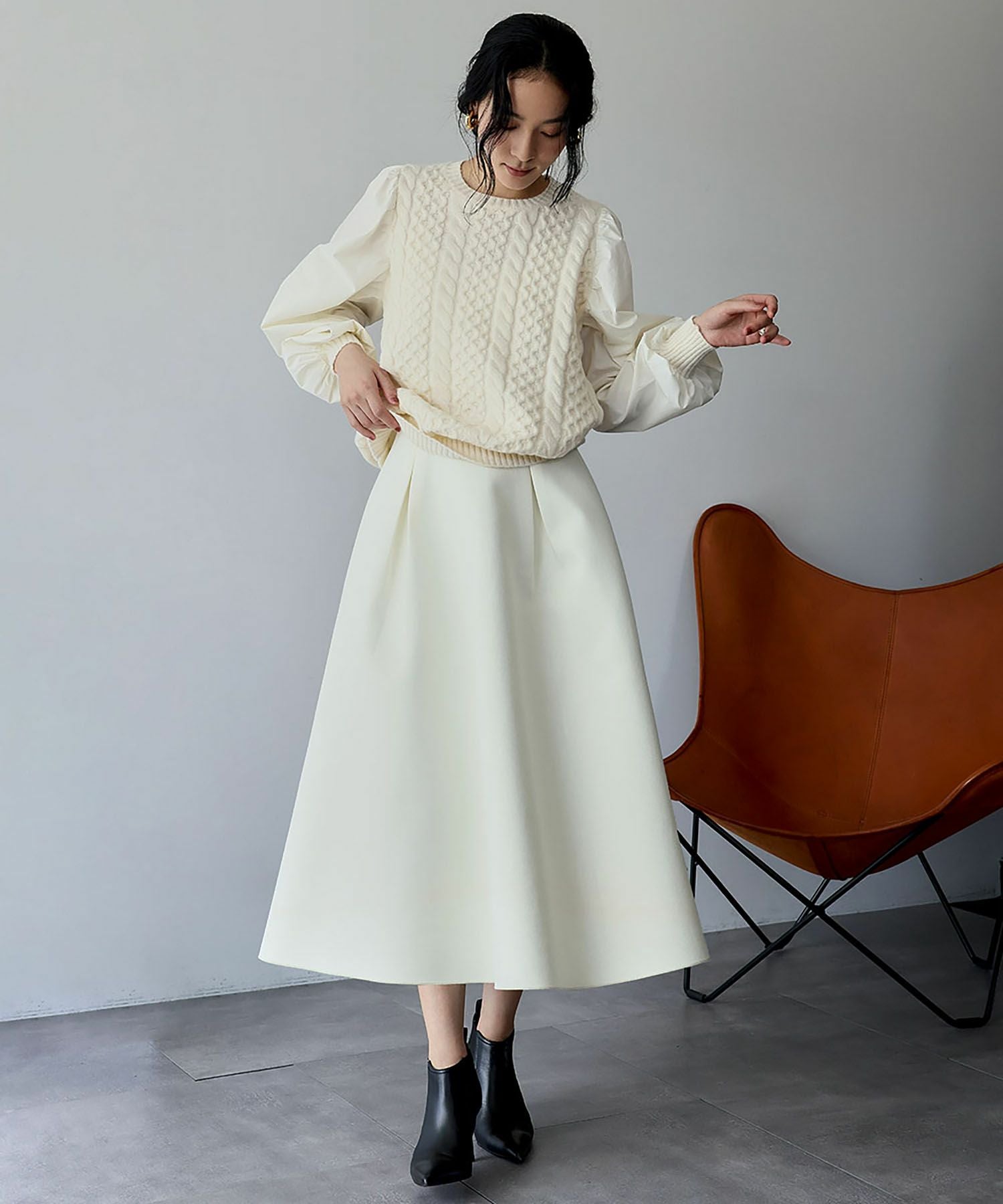 デイリー・カジュアル対応 | ボンディングタックフレアスカート